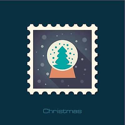 EPS 해외이미지 크리스마스 일러스트 크리스마스용품 사람없음 초록색 크리스마스트리 회색 우표 스노글로브 베이지색 해외일러스트 기념일 컬러 장식 용품 파일형식 벡터 이미지허브