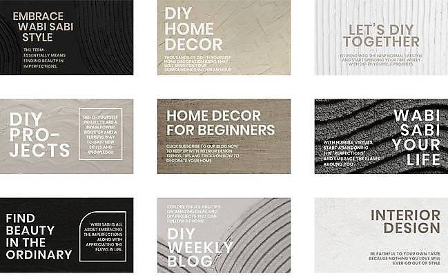 EPS 해외이미지 배너 일러스트 타이포그라피 사람없음 인테리어 질감 DIY 배너세트 해외일러스트 문자 디자인 취미 세트 파일형식 벡터 이미지허브