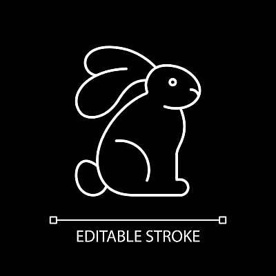 EPS 해외이미지 한마리 일러스트 사람없음 검은색 토끼 심볼 라인아트 해외일러스트 1 선 컬러 포유류 반려동물 파일형식 벡터 이미지허브