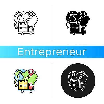 EPS 해외이미지 디자인 일러스트 사람없음 글로벌 트럭 화물 플랫 서비스 상업 짐차 경영 수입 해외일러스트 비즈니스 자동차 운송업 파일형식 벡터 이미지허브