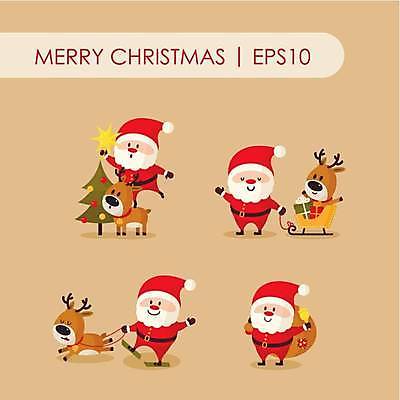 EPS 해외이미지 할아버지 노년 남자 크리스마스 일러스트 들기 여러명 선물상자 크리스마스트리 산타클로스 갈색 루돌프 승차 보따리 썰매 별장식 노인남자만 해외일러스트 기념일 별 컬러 다수 모션 사슴 선물 사람 성인 장식 상자 남자만 노인만 파일형식 벡터 이미지허브