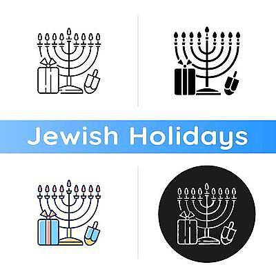 EPS 해외이미지 전통 디자인 일러스트 사람없음 선물상자 축제 플랫 촛대 유대교 유태교 해외일러스트 종교 선물 상자 파일형식 벡터 이미지허브