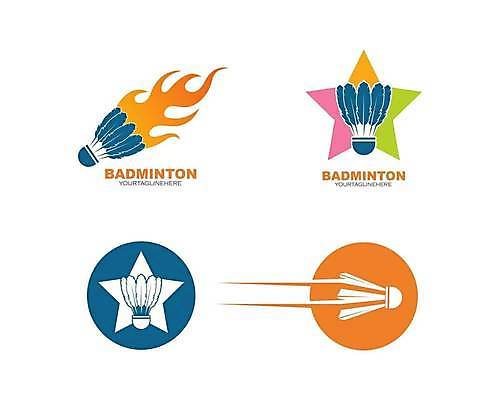 EPS 해외이미지 디자인 별 스포츠 일러스트 불 불꽃 사람없음 파란색 주황색 셔틀콕 심볼 속도 배드민턴 해외일러스트 자연요소 스포츠용품 컬러 구기 파일형식 벡터 이미지허브