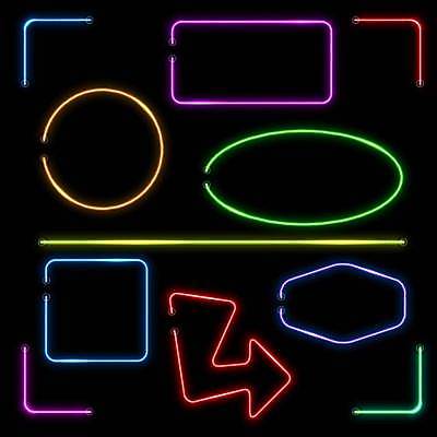 EPS 해외이미지 배너 화살표 선 라인일러스트 일러스트 프레임 사람없음 그래픽 빛 세트 사각형 원형 모서리 네온 해외일러스트 도형 파일형식 벡터 이미지허브