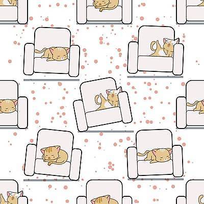 EPS 해외이미지 동물캐릭터 패턴 여러마리 일러스트 휴식 사람없음 소파 눕기 귀여움 고양이 패턴백그라운드 흰색 잠 해외일러스트 일러캐릭터 동물 캐릭터 컬러 다수 백그라운드 컨셉 무늬 의자 포유류 모션 반려동물 파일형식 벡터 이미지허브