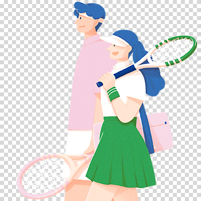 편집 편집이미지 커플 여자 남자 스포츠 가방 들기 누끼 상반신 성인 두명 테니스 머리띠 테니스라켓 썬캡 PNG 테니스복 성인만 편집소스 모자_잡화 잡화 장신구 관계 모션 사람 운동복 구기 라켓 파일형식