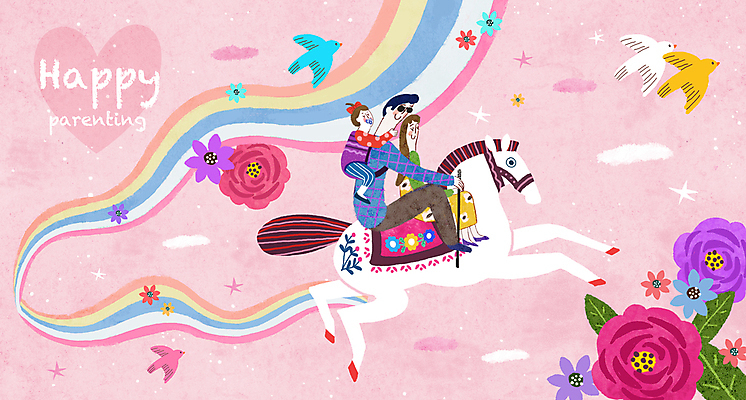 전신 PSD 구름 여자 남자 꽃 딸 행복 별 분홍색 여행 무지개 여러마리 일러스트 가족 조류 지팡이 엄마 들기 앉기 성인 세명 선글라스 육아 아기 말_동물 승마 아빠 승차 비장애인 시각장애인 국내일러스트 자연요소 식물 동물 감정 안경 스포츠 컬러 다수 포유류 관계 모션 사람 장애인 파일형식