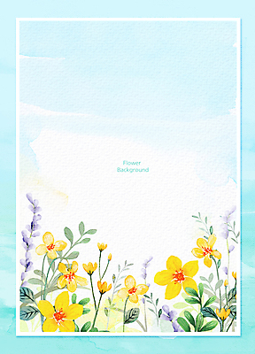 PSD 꽃 하늘색 백그라운드 잎 꽃밭 꽃백그라운드 일러스트 수채화 사람없음 들꽃 꽃봉오리 야생꽃 카피스페이스 국내일러스트 식물 파란색 공백 파일형식