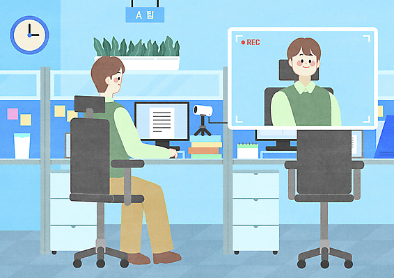 전신 PSD 남자 화분 시계 하늘색 일러스트 회사 한명 앉기 상반신 성인 취미 일상 사무실 카메라 모니터 업무 비즈니스맨 영상 삼각대 동영상 사무실의자 사무용책상 성인남자한명만 크리에이터 1인미디어 브이로그 영상촬영 국내일러스트 직업 1 라이프스타일 의자 비즈니스 모션 사람 라이프 파란색 전자제품 컴퓨터 촬영 작업 직장인 책상 방송 남자한명만 성인남자만 파일형식