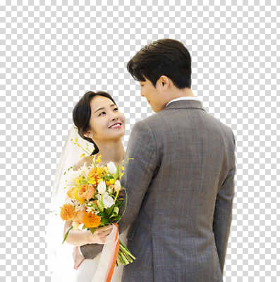 편집 편집이미지 응시 여자 남자 부케 웨딩드레스 허리손 결혼 사랑 미소 들기 누끼 정장 턱시도 상반신 20대 성인 두명 앞모습 뒷모습 30대 마주보기 한국인 PNG 신랑신부 성인만 웨딩촬영 편집소스 시선 드레스 옷 감정 신부_웨딩 뷰포인트 꽃다발 포즈 신랑 모션 표정 사람 동양인 이벤트 청년 장년 기념사진 파일형식