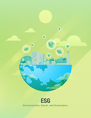 나무 구름 지구 잎 일러스트 산 빌딩 타이포그라피 사람없음 건물 연두색 태양 환경 물방울 사회 집열판 공장굴뚝 ESG 국내일러스트 AI파일 자연요소 식물 문자 건축물 초록색 태양에너지 경영 공동체 파일형식 벡터