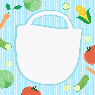 하늘색 백그라운드 토마토 일러스트 여름음식 오이 프레임 옥수수 사람없음 당근 장바구니 양배추 슬라이스 카피스페이스 제철음식 국내일러스트 AI파일 음식 채소 곡류 뿌리채소 파란색 쇼핑 바구니 공백 제철 파일형식 벡터 여름_계절