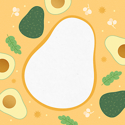 백그라운드 잎 일러스트 단면 프레임 사람없음 노란색 아보카도 카피스페이스 제철과일 국내일러스트 AI파일 식물 컬러 과일 공백 제철 파일형식 벡터