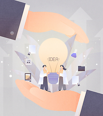 전신 손 여자 남자 화살표 일러스트 전구 아이디어 기술 실험 서기 들기 성인 타이포그라피 두명 신체부위 회색 보호 연구원 상패 작품 폴더 삼각플라스크 성인만 저작권 지식재산권 국내일러스트 AI파일 직업 문자 컬러 컨셉 모션 미술 사람 상_우승 플라스크 파일 파일형식 벡터 권리