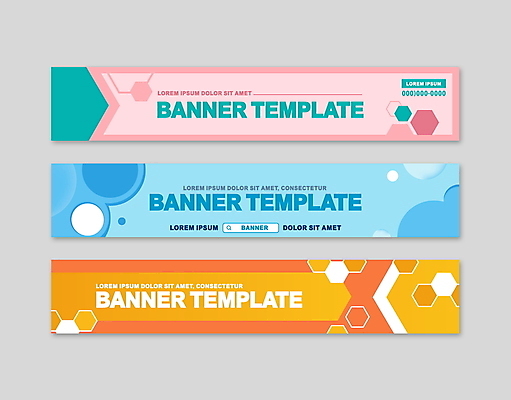 템플릿 배너 배너템플릿 가로배너 분홍색 하늘색 패턴 사각프레임 사람없음 주황색 현수막 원형 육각형 벌집무늬 배너세트 AI파일 도형 컬러 무늬 프레임 가로 파란색 세트 사각형 파일형식 벡터