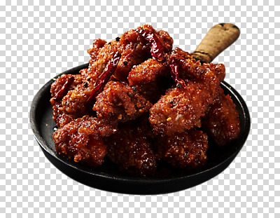 편집 편집이미지 누끼 사람없음 치킨 양념치킨 프라이팬 야식 PNG 배달음식 편집소스 음식 주방용품 배달 닭고기요리 파일형식
