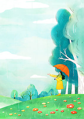 전신 PSD 나무 여자 꽃 꽃밭 일러스트 우산 하늘 수채화 한명 서기 들기 초원 성인 초록색 봄 봄비 손내밀기 감성 성인여자한명만 국내일러스트 식물 1 계절 컬러 컨셉 모션 사람 손짓 비_날씨 여자한명만 성인여자만 파일형식