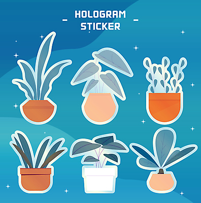 식물 화분 화초 스티커 일러스트 종류 사람없음 반짝임 세트 다양 청록색 팬시 홀로그램 플랜테리어 반려식물 국내일러스트 AI파일 컬러 다수 모션 인테리어 파일형식 벡터