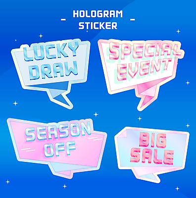 분홍색 말풍선 스티커 일러스트 타이포그라피 사람없음 파란색 반짝임 쇼핑 세트 세일 팬시 빅세일 홀로그램 시즌오프 국내일러스트 AI파일 문자 컬러 모션 파일형식 벡터