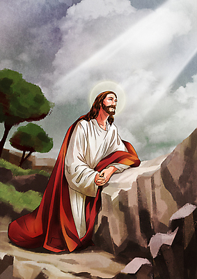 전신 PSD 나무 구름 응시 남자 기독교 일러스트 하늘 한명 성인 빛 바위 기도 예수 무릎꿇기 성경이야기 성인남자한명만 국내일러스트 자연요소 식물 1 시선 종교 모션 이야기 사람 돌_바위 신_종교 남자한명만 성인남자만 파일형식