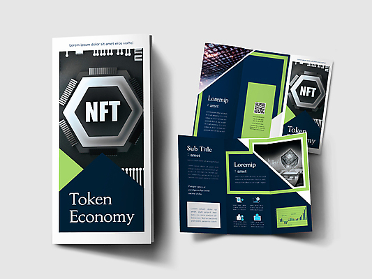 템플릿 표지디자인 표지 내지 리플렛 3단접지 그래프 팜플렛 사람없음 금융 경제 남색 큐브 정사각형 육각형 디지털산업 QR코드 토큰 인디자인 INDD 가상화폐 블록체인 NFT 이미지템플릿 도형 산업 컬러 돈 디지털 파일형식 4차산업