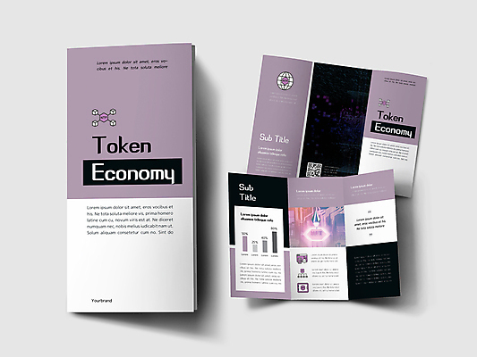 템플릿 표지디자인 표지 내지 리플렛 3단접지 팜플렛 사람없음 금융 경제 보라색 검은색 흰색 회로판 보석 디지털산업 QR코드 토큰 인디자인 INDD 가상화폐 블록체인 NFT 이미지템플릿 산업 컬러 돈 디지털 광석 파일형식 4차산업