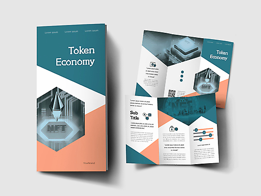 템플릿 표지디자인 표지 내지 리플렛 3단접지 빌딩 팜플렛 사람없음 건물 경제 흰색 보석 청록색 디지털산업 QR코드 토큰 인디자인 INDD 가상화폐 블록체인 코랄 NFT 이미지템플릿 건축물 산업 컬러 돈 금융 디지털 광석 파일형식 4차산업