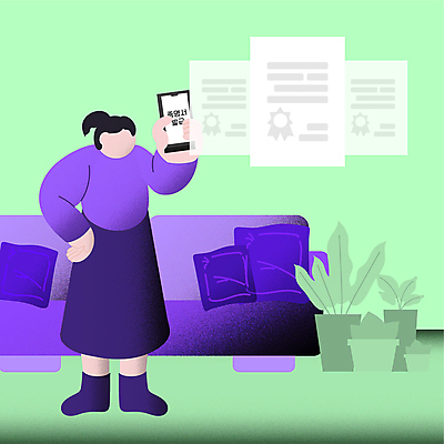 전신 여자 화분 허리손 쿠션 일러스트 한명 서기 들기 성인 연두색 스마트폰 소파 보라색 보여주기 편리함 증명서 얼굴없음 성인여자한명만 발급 국내일러스트 AI파일 1 컬러 포즈 컨셉 의자 모션 사람 초록색 핸드폰 스마트기기 여자한명만 성인여자만 파일형식 벡터