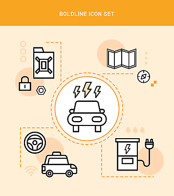 아이콘 지도 자물쇠 사람없음 주황색 플러그 나침반 라인아트 라인아이콘 택시 자동차핸들 전기자동차 전기충전 충전기 볼드라인 2D아이콘 AI파일 선 컬러 승용차 자동차 기계 핸들 충전 파일형식 벡터