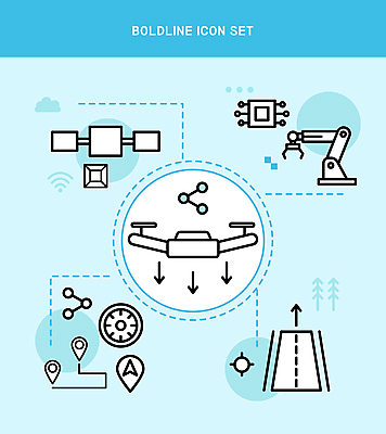 아이콘 화살표 하늘색 사람없음 기계 스마트 라인아이콘 반도체 와이파이 위치 공유 드론 로봇팔 위치정보 볼드라인 모빌리티 2D아이콘 AI파일 교통수단 컨셉 파란색 정보 로봇 무선인터넷 파일형식 벡터