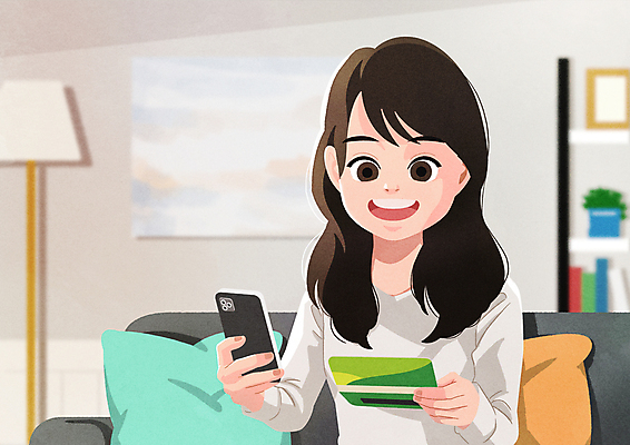 PSD 응시 여자 쿠션 일러스트 한명 들기 상반신 성인 스마트폰 소파 기쁨 스탠드 확인 통장 월급 대출 승인 성인여자한명만 국내일러스트 1 시선 감정 의자 모션 조명 사람 금융 핸드폰 스마트기기 여자한명만 성인여자만 파일형식