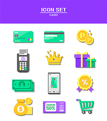 아이콘 지폐 왕관 사람없음 선물상자 스마트폰 쇼핑 노란색 세일 보라색 동전 쇼핑카 신용카드 돈자루 바코드 금화 배지 영수증 포인트 동전탑 민트색 체크카드 카드단말기 할인쿠폰 스마트페이 혜택 AI파일 컬러 돈 선물 금융 핸드폰 스마트기기 상자 쌓기 카트 황금 스마트 쿠폰 결제 단말기 파일형식 벡터
