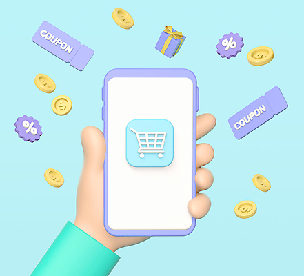 PSD 편집 편집이미지 손 하늘색 모바일 들기 사람없음 신체부위 선물상자 스마트폰 3D 세일 보라색 쇼핑카 어플리케이션 디지털합성 쿠폰 온라인쇼핑 모바일쇼핑 온라인 편집소스 편집3D 컬러 모션 선물 사람 파란색 핸드폰 스마트기기 쇼핑 상자 카트 파일형식