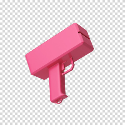 편집이미지 분홍색 사람없음 3D소스 3D 디지털합성 오브젝트 PNG 편집소스 플렉스 머니건 컬러 돈 총 신조어 파일형식