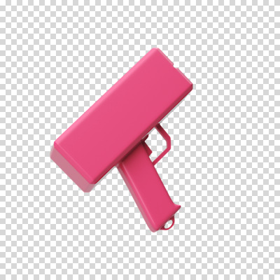 편집이미지 분홍색 사람없음 3D소스 3D 디지털합성 오브젝트 PNG 편집소스 플렉스 머니건 컬러 돈 총 신조어 파일형식