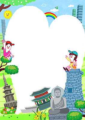 PSD 여자 어린이 무지개 일러스트 프레임 앉기 소녀 빌딩 두명 태양 하트 가리킴 경주 토끼 소나무 불상 불국사 첨성대 국내여행 석가탑 프레임일러스트 소녀만 국내일러스트 자연요소 모양 나무 여행 불교 포유류 모션 사람 손짓 건물 반려동물 경주_경상북도 석탑 경상북도 국보 랜드마크 여자만 어린이만 파일형식