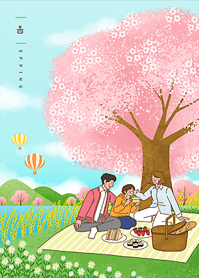 전신 PSD 여자 남자 아들 호수 어린이 빵 일러스트 딸기 엄마 산 샌드위치 앉기 소년 세명 소풍 봄 벚꽃 열기구 아빠 벚나무 개나리 돗자리 김밥 봄소풍 소풍바구니 국내일러스트 나무 계절 꽃 음식 과일 가족 항공교통 모션 사람 야외활동 바구니 파일형식