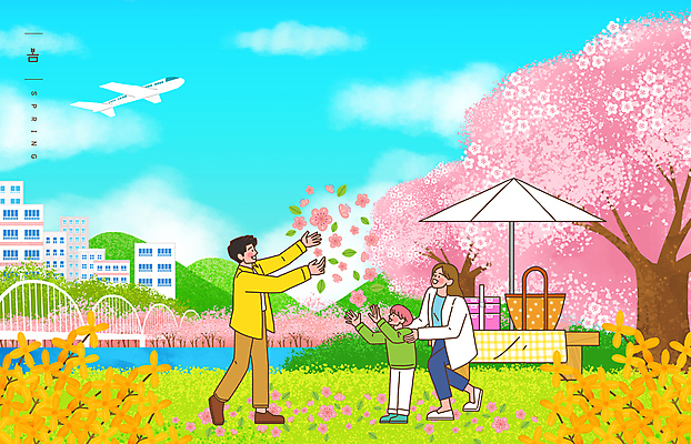 전신 PSD 공원 여자 남자 꽃잎 아들 어린이 가방 일러스트 탁자 엄마 비행기 서기 소년 성인 건물 세명 강 손들기 봄 벚꽃 파라솔 아빠 벚나무 개나리 뿌리기 도시락 봄소풍 야외테이블 가교 어깨에손 국내일러스트 나무 건축물 잡화 계절 공공시설 꽃 음식 가구 가족 항공교통 모션 대중교통 사람 소풍 파일형식