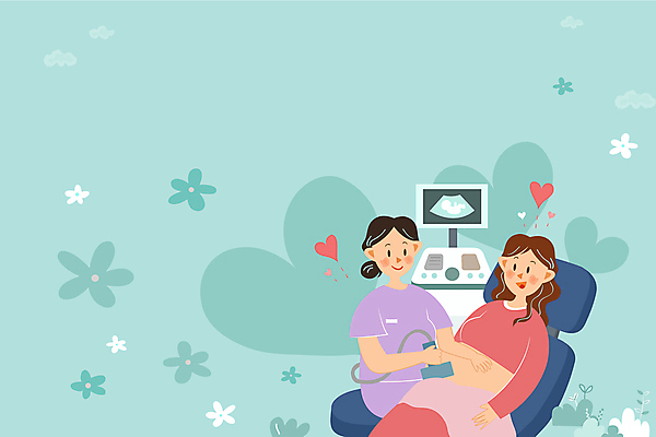 여자 꽃 하늘색 의자 일러스트 앉기 상반신 성인 두명 모니터 임산부 임신 간호사 하트 산부인과 태아 산부인과의사 초음파 초음파검사 성인여자만 국내일러스트 AI파일 모양 식물 가구 의학 모션 병원 사람 파란색 컴퓨터 의료진 의사 검사_조사 여자만 성인만 파일형식 벡터