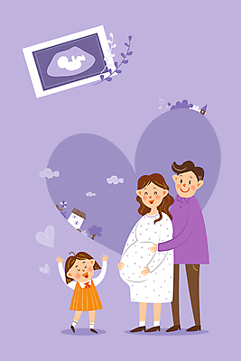 전신 구름 부부 여자 남자 딸 어린이 일러스트 엄마 주택 서기 소녀 성인 세명 보라색 임산부 기쁨 만세 하트 기다림 아빠 백허그 초음파사진 국내일러스트 AI파일 자연요소 모양 커플 감정 컬러 가족 모션 포옹 사람 건물 임신 파일형식 벡터