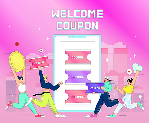 전신 여자 패션 분홍색 일러스트 모바일 들기 이벤트 여러명 성인 타이포그라피 선물상자 스마트폰 쇼핑 달리기 세일 동전 하트 쿠폰 복고 온라인 웰컴 성인여자만 뉴트로 Y2K 국내일러스트 AI파일 모양 문자 컬러 다수 컨셉 돈 모션 선물 사람 핸드폰 스마트기기 상자 여자만 성인만 파일형식 벡터