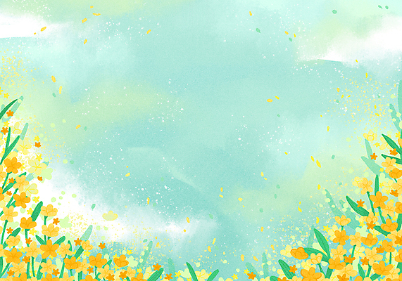 PSD 꽃잎 꽃밭 일러스트 프레임 사람없음 연두색 봄 유채 유채밭 프레임일러스트 국내일러스트 계절 꽃 밭 초록색 파일형식