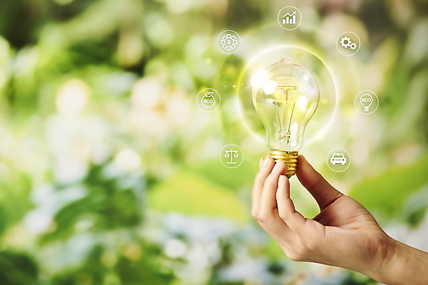 PSD 편집이미지 손 전구 자연 나뭇잎 들기 아웃포커스 신체부위 초록색 빛 잡기 톱니바퀴 친환경 양팔저울 경영 친환경자동차 ESG 이미지편집 컬러 잎 비즈니스 모션 자동차 촬영기법 저울 사람 환경 생태계 파일형식