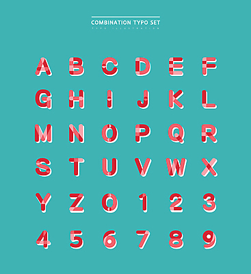 알파벳 영어 하늘색 일러스트 대문자 타이포그라피 사람없음 빨간색 세트 숫자 조합형타이포 국내일러스트 AI파일 문자 컬러 파란색 파일형식 벡터