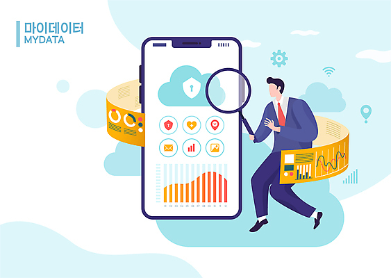 전신 남자 하늘색 일러스트 돋보기 모바일 그래프 한명 들기 앉기 성인 스마트폰 디지털 자료 이메일 톱니바퀴 보안 클라우드서비스 개인정보 위치정보 찾기 성인남자한명만 마이데이터 국내일러스트 AI파일 1 모션 안전 사람 파란색 핸드폰 스마트기기 정보 서비스 남자한명만 성인남자만 파일형식 벡터