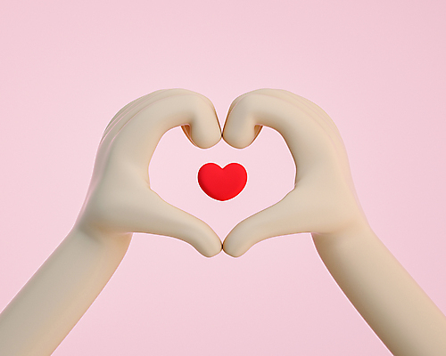 PSD 편집 편집이미지 손 분홍색 사랑 손짓 신체부위 3D 하트 디지털합성 손하트 편집소스 편집3D 모양 감정 컬러 모션 사람 파일형식