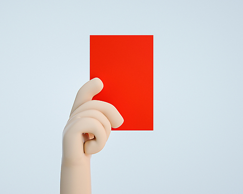 PSD 편집 편집이미지 손 모션 경고 들기 신체부위 3D 흰색 디지털합성 레드카드 편집소스 편집3D 컬러 사람 카드_놀이용품 파일형식