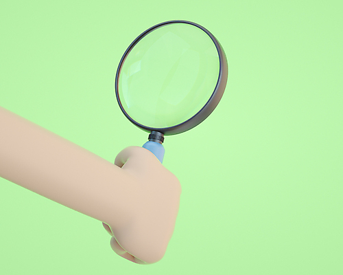 PSD 편집 편집이미지 손 모션 돋보기 들기 신체부위 초록색 3D 관찰 확대 디지털합성 편집소스 편집3D 컬러 사람 파일형식