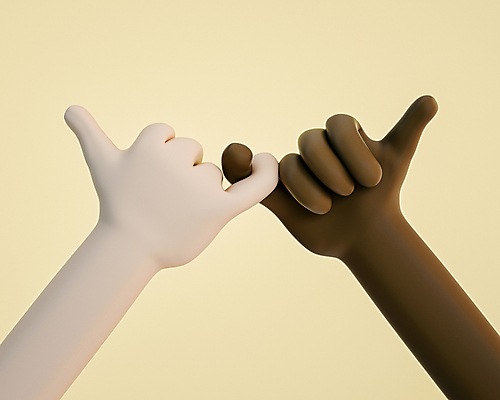 PSD 편집 편집이미지 손 흑인 손짓 신체부위 노란색 3D소스 3D 디지털합성 약속 새끼손가락 황인 편집소스 편집3D 서양인 컬러 모션 사람 인종 파일형식