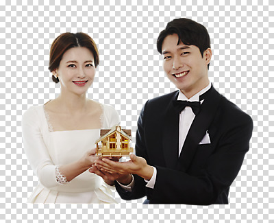 편집 편집이미지 여자 남자 웨딩드레스 결혼 신혼부부 부동산 주택 미소 들기 누끼 정장 턱시도 상반신 20대 성인 두명 앞모습 30대 한국인 내집마련 건축모형 PNG 신랑신부 성인만 집모양 편집소스 모양 부부 드레스 옷 신부_웨딩 뷰포인트 신랑 모션 표정 사람 동양인 이벤트 청년 건물 장년 모형 재산 신혼 파일형식